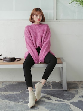 「DHOLIC（ディーホリック）のアイテム（ブーツ）」を使った、ディーホリックさん（レディース・165cm）の秋コーディネート