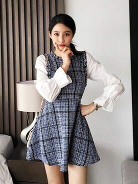 「DHOLIC（ディーホリック）の新作10％OFF（Tシャツ/カットソー）」を使った、ディーホリックさん（レディース・167cm）の秋コーディネート