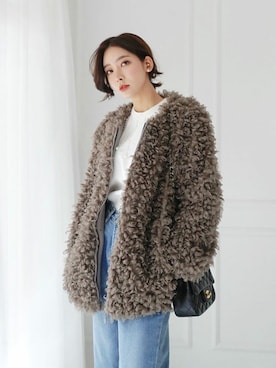 「DHOLIC（ディーホリック）のアイテム（その他アウター）」を使った、ディーホリックさん（レディース・163cm）の秋コーディネート