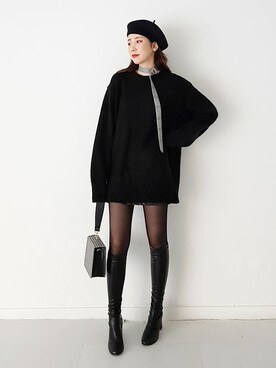 「DHOLIC（ディーホリック）の新作10％OFF（Tシャツ/カットソー）」を使った、ディーホリックさん（レディース・165cm）の秋コーディネート