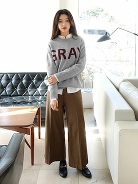 「DHOLIC（ディーホリック）の新作10％OFF（Tシャツ/カットソー）」を使った、ディーホリックさん（レディース・163cm）の秋コーディネート