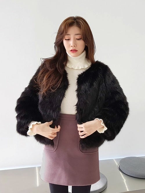 ジャケット・アウター DHOLIC DHOLIC（ディーホリック）の「ノーカラーフェイクファージャケット