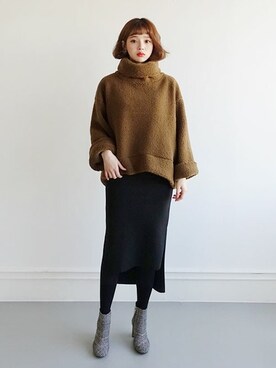 「DHOLIC（ディーホリック）の新作10％OFF（Tシャツ/カットソー）」を使った、ディーホリックさん（レディース・165cm）の秋コーディネート