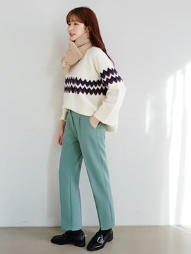 「coordinate」｜「アイテム（スラックス）」を使った、ディーホリックさん（レディース・165cm）の冬コーディネート