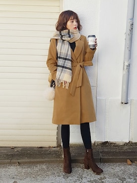 「DHOLIC（ディーホリック）のアイテム（その他アウター）」を使った、ディーホリックさん（レディース・165cm）の冬コーディネート