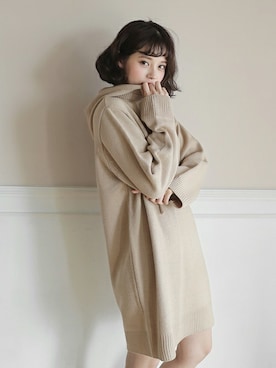 「フード」｜ディーホリックさん（レディース・165cm）の冬コーディネート