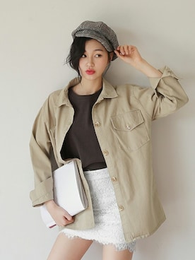 「DHOLIC（ディーホリック）のアイテム（キャスケット）」を使った、ディーホリックさん（レディース・165cm）の冬コーディネート