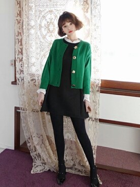 「DHOLIC（ディーホリック）のアイテム（ワンピース）」を使った、ディーホリックさん（レディース・165cm）の冬コーディネート