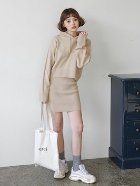 「DHOLIC（ディーホリック）の新作10％OFF（Tシャツ/カットソー）」を使った、ディーホリックさん（レディース・165cm）の冬コーディネート