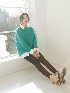 「DHOLIC（ディーホリック）の新作10％OFF（Tシャツ/カットソー）」を使った、ディーホリックさん（レディース・163cm）の冬コーディネート