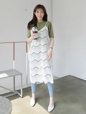 「DHOLIC（ディーホリック）のアイテム（ワンピース/ドレス）」を使った、ディーホリックさん（レディース・165cm）の春コーディネート