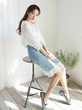 「DHOLIC（ディーホリック）のアイテム（その他シューズ）」を使った、ディーホリックさん（レディース・165cm）の春コーディネート