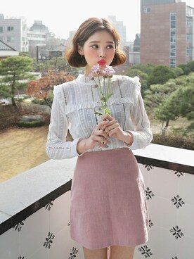 「ホワイトブラウス」｜ディーホリックさん（レディース・165cm）の春コーディネート