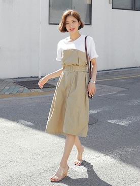 「DHOLIC（ディーホリック）のアイテム（ワンピース/ドレス）」を使った、ディーホリックさん（レディース・163cm）の春コーディネート