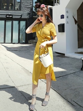 「DHOLIC（ディーホリック）のアイテム（トートバッグ）」を使った、ディーホリックさん（レディース・165cm）の春コーディネート