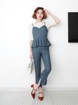 「coordinate」｜「アイテム（スラックス）」を使った、ディーホリックさん（レディース・165cm）の春コーディネート