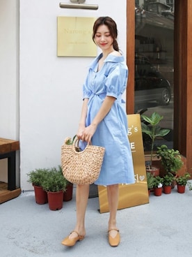 「coordinate」｜「アイテム（シャツワンピース）」を使った、ディーホリックさん（レディース・165cm）の春コーディネート