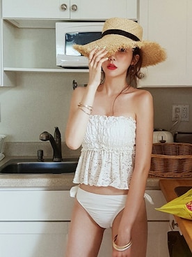 「アイテム（水着/着物・浴衣）」を使った、ディーホリックさん（レディース・165cm）の春コーディネート