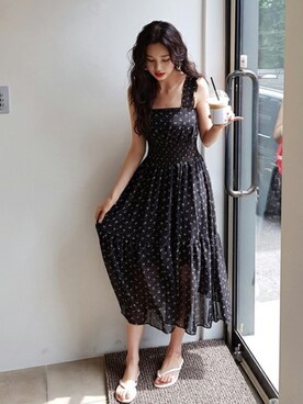 「DHOLIC（ディーホリック）のアイテム（ワンピース）」を使った、ディーホリックさん（レディース・165cm）の夏コーディネート