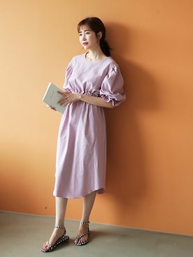 「DHOLIC（ディーホリック）のアイテム（ワンピース/ドレス）」を使った、ディーホリックさん（レディース・165cm）の夏コーディネート