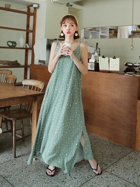 「DHOLIC（ディーホリック）のアイテム（ワンピース/ドレス）」を使った、ディーホリックさん（レディース・165cm）の夏コーディネート