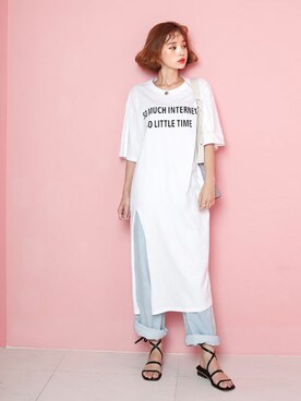 「Tシャツワンピ」｜ディーホリックさん（レディース・165cm）の夏コーディネート