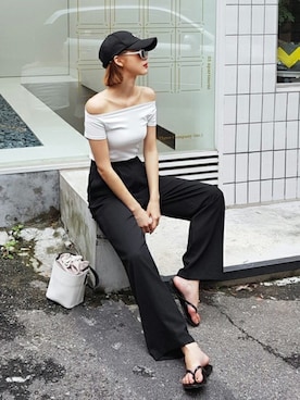 「coordinate」｜「アイテム（帽子）」を使った、ディーホリックさん（レディース・165cm）の夏コーディネート