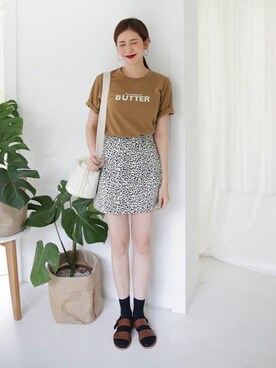 「DHOLIC（ディーホリック）の新作10％OFF（Tシャツ/カットソー）」を使った、ディーホリックさん（レディース・165cm）の夏コーディネート