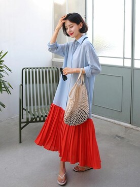 「DHOLIC（ディーホリック）のアイテム（その他）」を使った、ディーホリックさん（レディース・167cm）の夏コーディネート