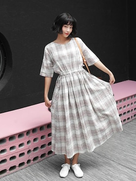 「DHOLIC（ディーホリック）の新作10％OFF（Tシャツ/カットソー）」を使った、ディーホリックさん（レディース・165cm）の夏コーディネート