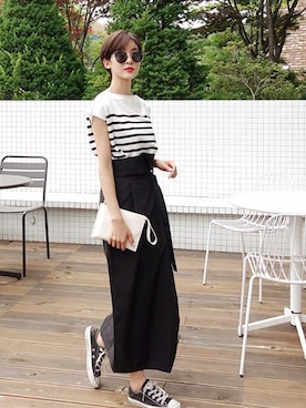 「DHOLIC（ディーホリック）のアイテム（スカート）」を使った、ディーホリックさん（レディース・163cm）の夏コーディネート