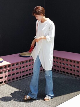 「ロング丈」｜ディーホリックさん（レディース・165cm）の夏コーディネート