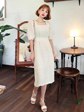 「DHOLIC（ディーホリック）のアイテム（ワンピース/ドレス）」を使った、ディーホリックさん（レディース・165cm）の夏コーディネート