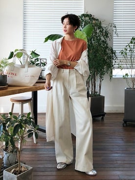 「アースカラー」｜「アイテム（ワンピース/ドレス）」を使った、ディーホリックさん（レディース・163cm）の秋コーディネート