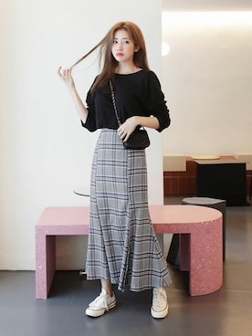 「DHOLIC（ディーホリック）のアイテム（トップス）」を使った、ディーホリックさん（レディース・165cm）の秋コーディネート