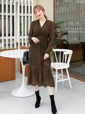 「DHOLIC（ディーホリック）のアイテム（ブーツ）」を使った、ディーホリックさん（レディース・165cm）の秋コーディネート