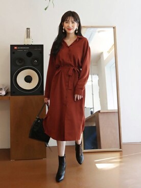 「DHOLIC（ディーホリック）のアイテム（ピアス（両耳用））」を使った、ディーホリックさん（レディース・165cm）の秋コーディネート