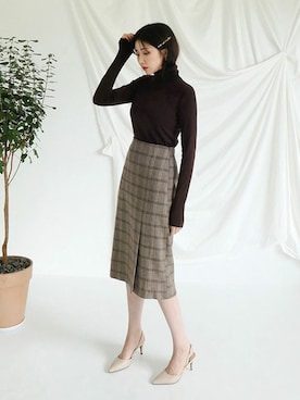 「DHOLIC（ディーホリック）のアイテム（スカート）」を使った、ディーホリックさん（レディース・165cm）の秋コーディネート