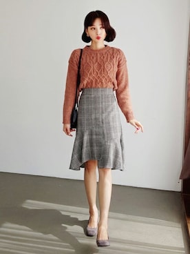 「DHOLIC（ディーホリック）のアイテム（ピアス（両耳用））」を使った、ディーホリックさん（レディース・165cm）の秋コーディネート