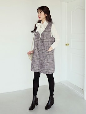 「DHOLIC（ディーホリック）のアイテム（ワンピース/ドレス）」を使った、ディーホリックさん（レディース・165cm）の秋コーディネート