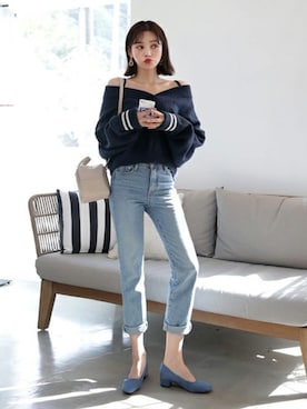 「DHOLIC（ディーホリック）のアイテム（ピアス（両耳用））」を使った、ディーホリックさん（レディース・165cm）の秋コーディネート