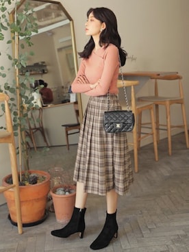 「DHOLIC（ディーホリック）のアイテム（ピアス（両耳用））」を使った、ディーホリックさん（レディース・165cm）の秋コーディネート