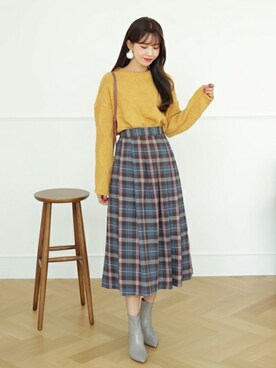 「DHOLIC（ディーホリック）のアイテム（ブーツ）」を使った、ディーホリックさん（レディース・165cm）の秋コーディネート