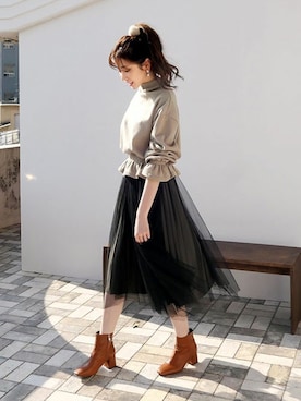 「チュール」｜ディーホリックさん（レディース・165cm）の秋コーディネート