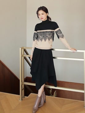 「DHOLIC（ディーホリック）のアイテム（ブーツ）」を使った、ディーホリックさん（レディース・165cm）の秋コーディネート