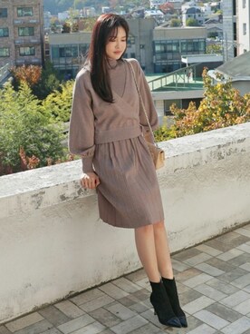 「DHOLIC（ディーホリック）のアイテム（ワンピース/ドレス）」を使った、ディーホリックさん（レディース・165cm）の秋コーディネート