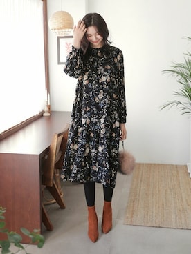 「DHOLIC（ディーホリック）の新作10％OFF（Tシャツ/カットソー）」を使った、ディーホリックさん（レディース・163cm）の秋コーディネート