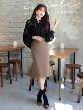 「DHOLIC（ディーホリック）のアイテム（ピアス（両耳用））」を使った、ディーホリックさん（レディース・165cm）の秋コーディネート