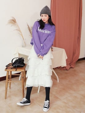 「DHOLIC（ディーホリック）のアイテム（バックパック/リュック）」を使った、ディーホリックさん（レディース・165cm）の秋コーディネート