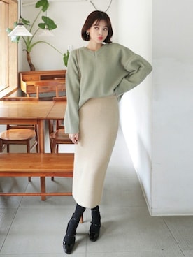 「DHOLIC（ディーホリック）のアイテム（スカート）」を使った、ディーホリックさん（レディース・165cm）の秋コーディネート